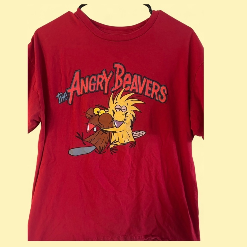 Nickelodeon Angry Beavers Red Graphic T Shirt - Size Large